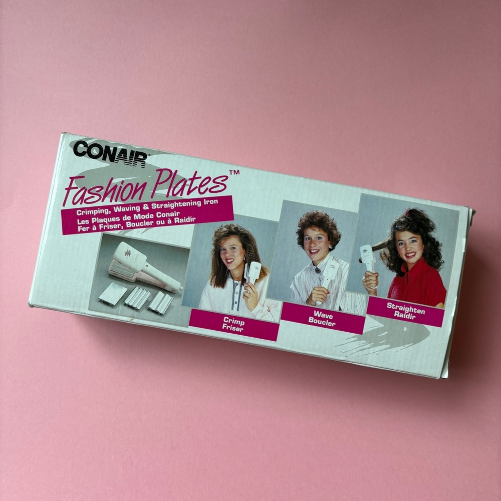 Vintage 80s Conair Fashion Plates Hair Styling Set